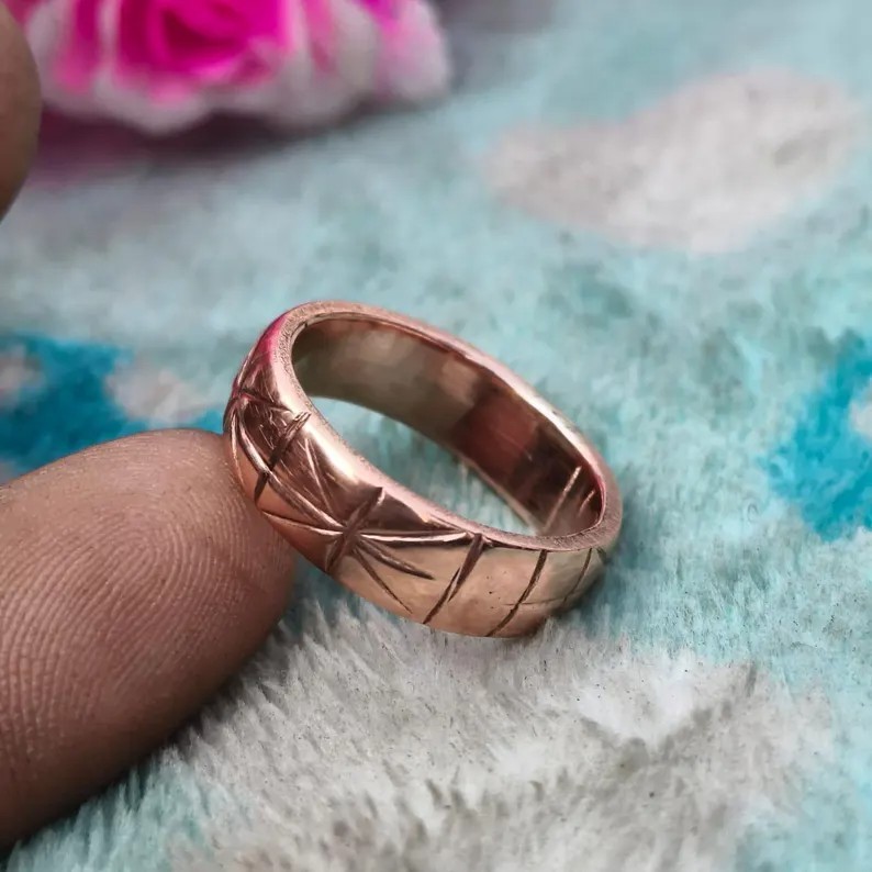 Handmade 100% Pure Copper Boho Ring Solid Copper Thumb Band Ring All Size SR680