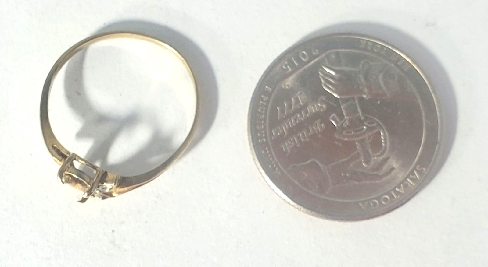 Vintage 10K Yellow Gold Teardrop Ring Setting Lot with Diamonds~ Sz 8