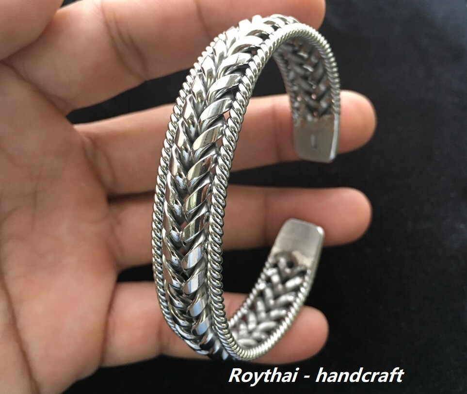 Bracelets Bangle Handmade Stainless Steel welding wire Silver Color #3