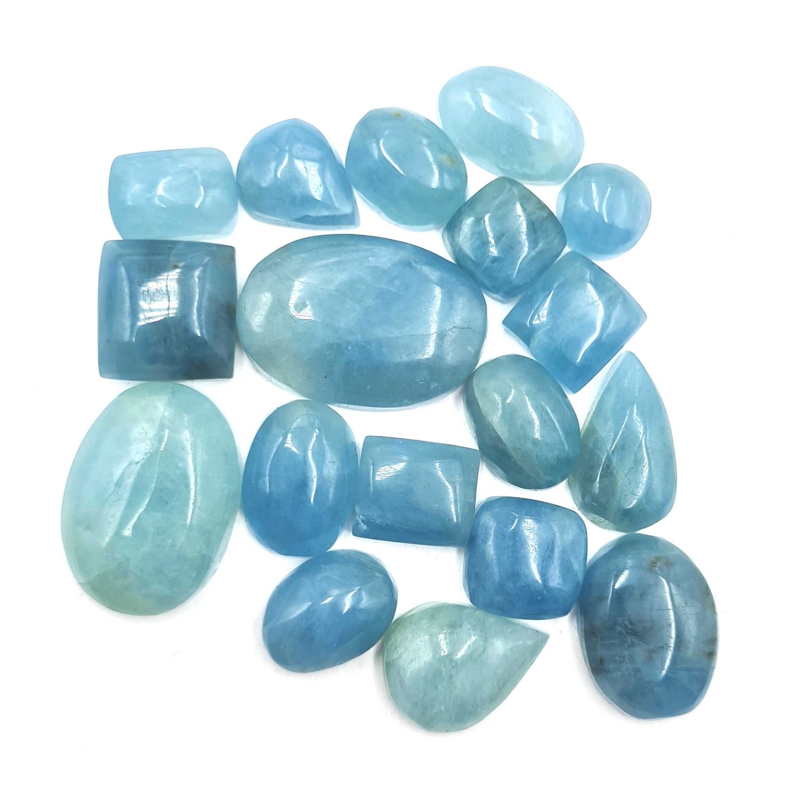 Natural Aquamarine Mix Shape Cabochon Gemstone Lot 8-10 Pcs 8*12-15*22 MM 100 CT