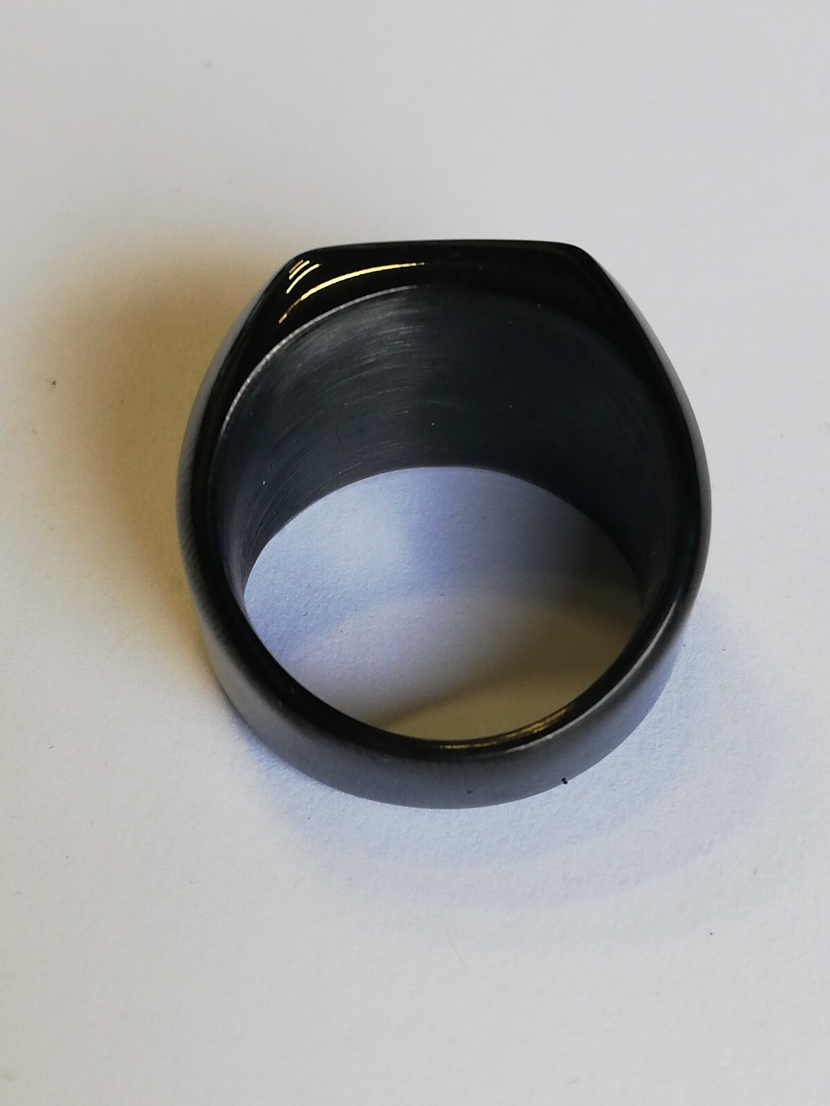 Titanium Men’s Black 316L Stainless Steel AC/DC Biker Ring New.