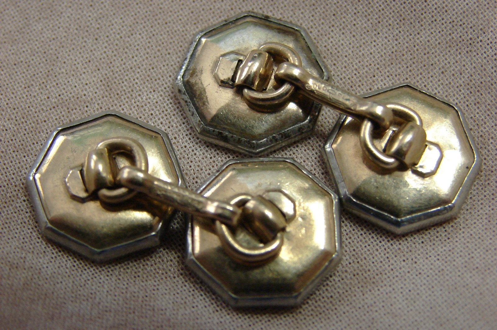 VINTAGE LARTER & SONS BLACK ONYX ROLLED GOLD CUFFLINKS