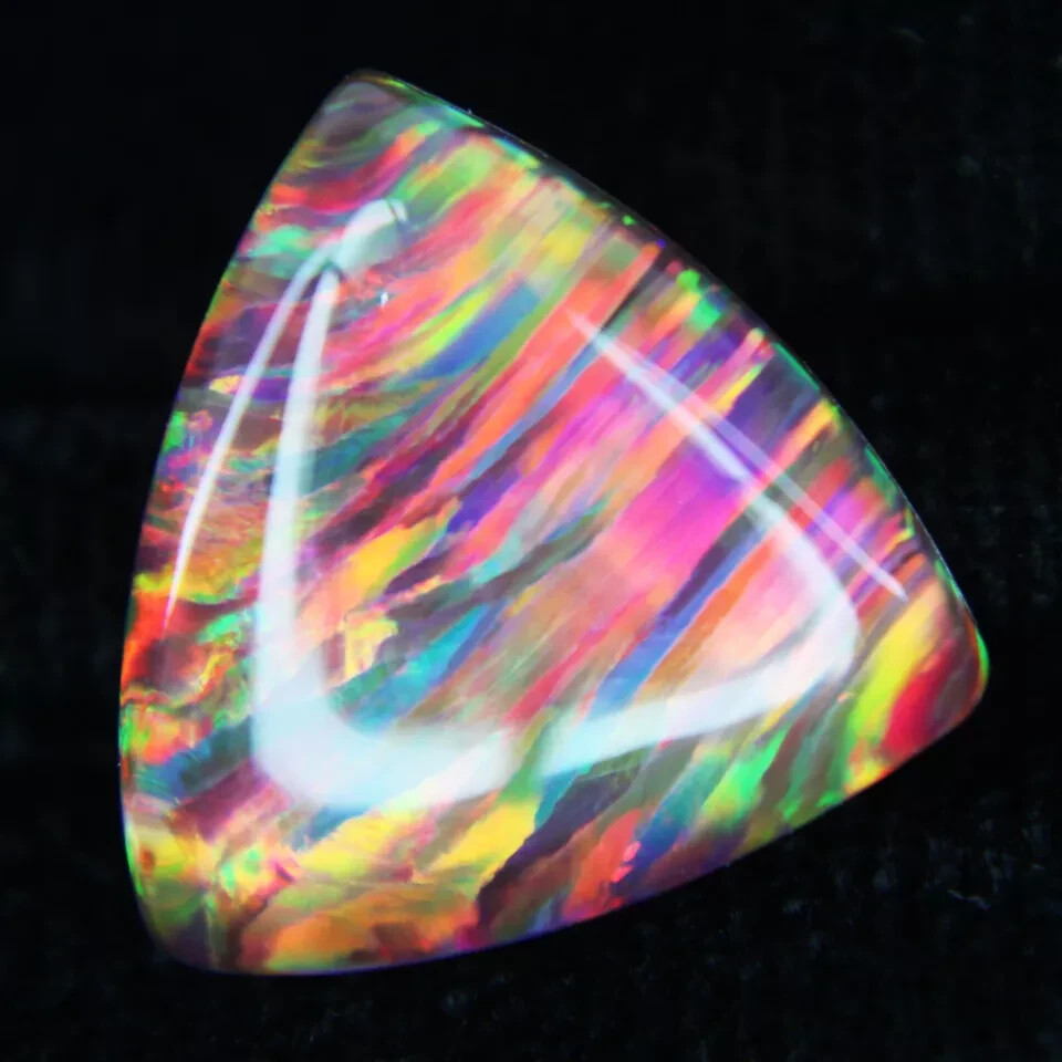 Certified Doublet Opal Shine Rainbow Fire Color 6.75 Ct Natural Loose Gemstones