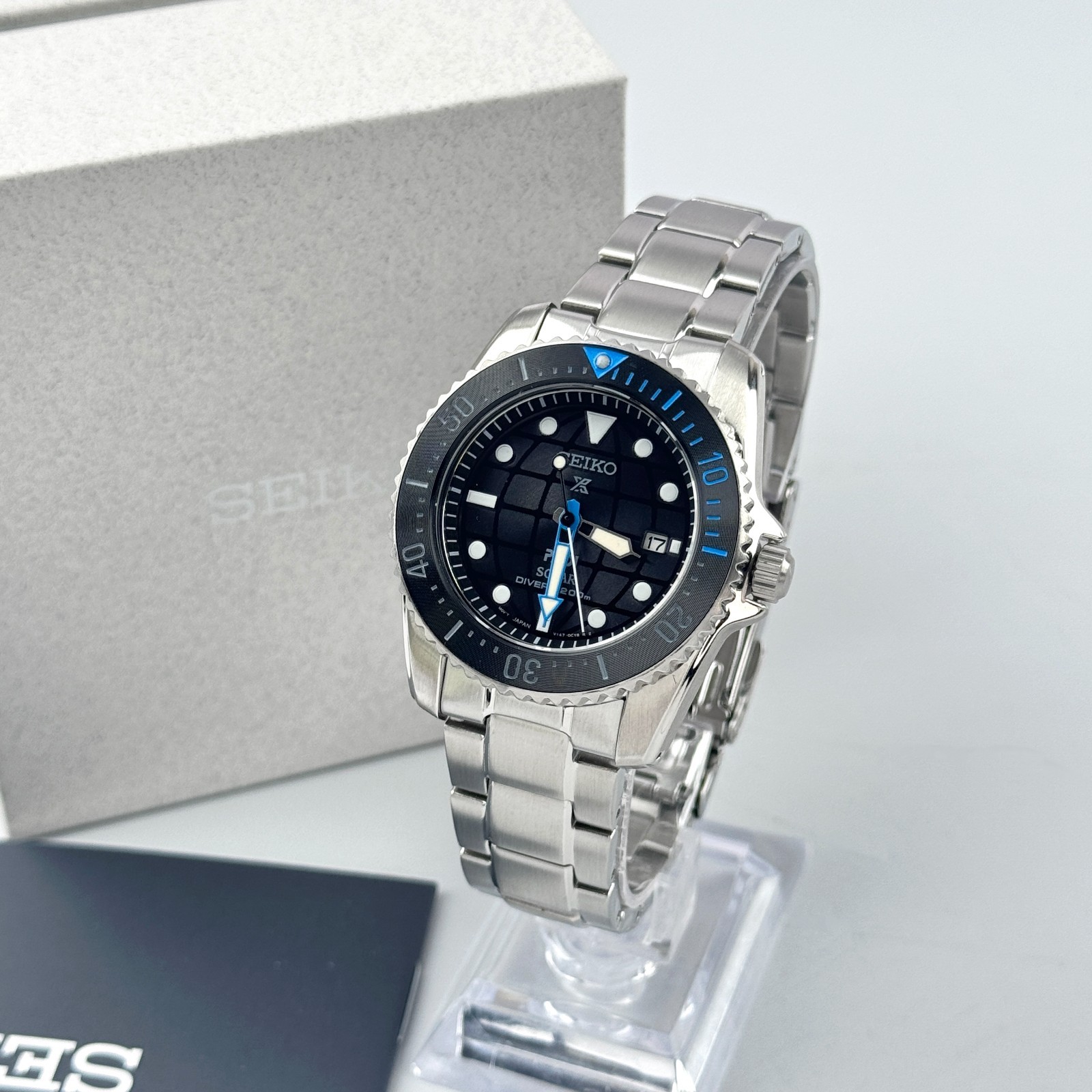 Seiko Men’s Prospex Sea SNE575 Black Dial PADI Edition Solar Diver Watch 38.5mm