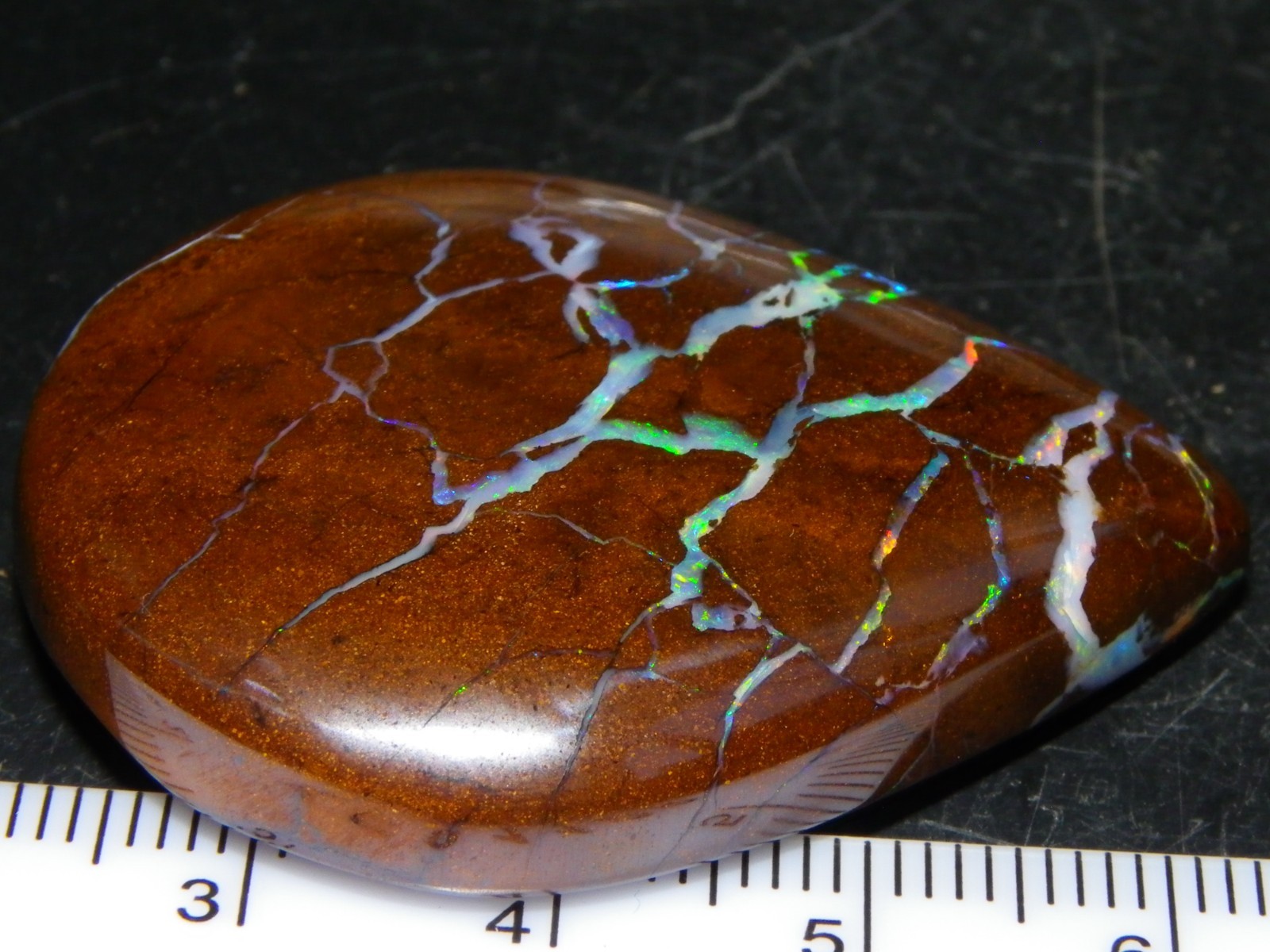 Quality Opalton Boulder Matrix Opal Freeform Cab 128.78cts Multicolour/Veins Qld