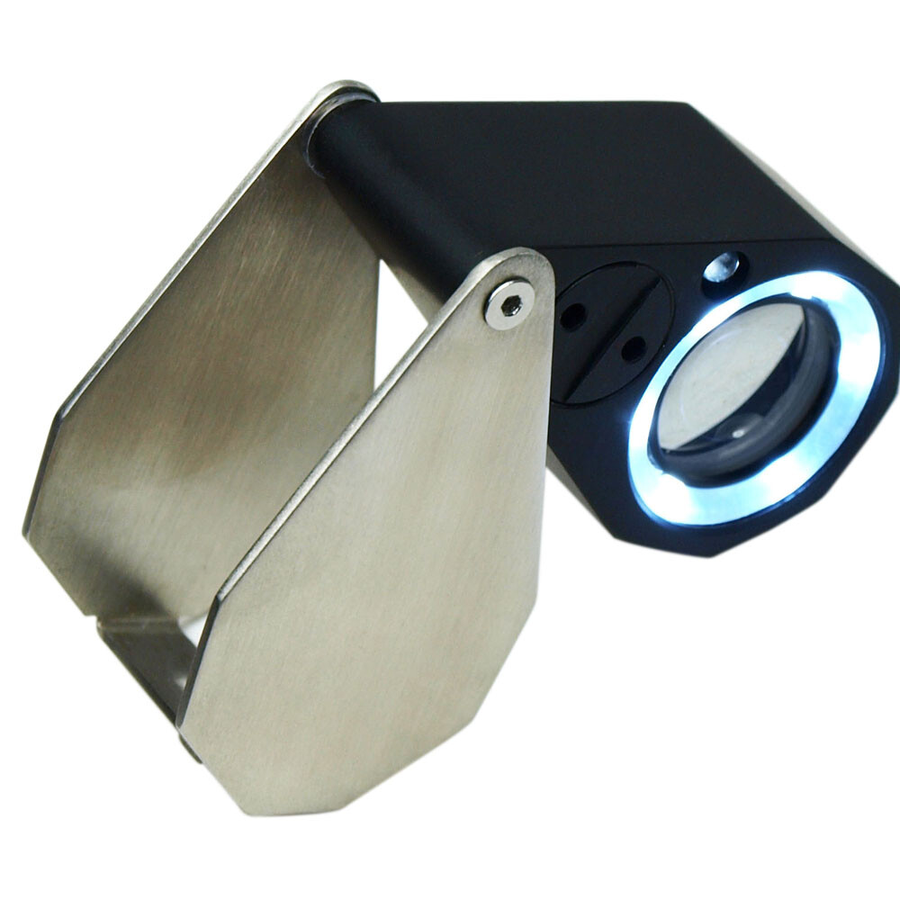 30X Magnification 21mm Triplet Jewelers Loupe with LED – UV Dual illumination