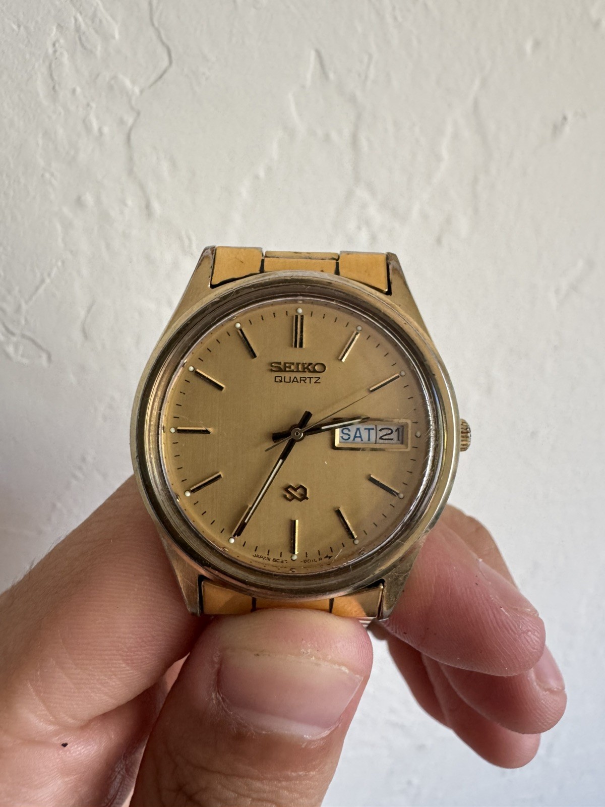 Vintage Rare 1980s Seiko SQ 8C23-6010 Day Date Quartz Men’s Watch