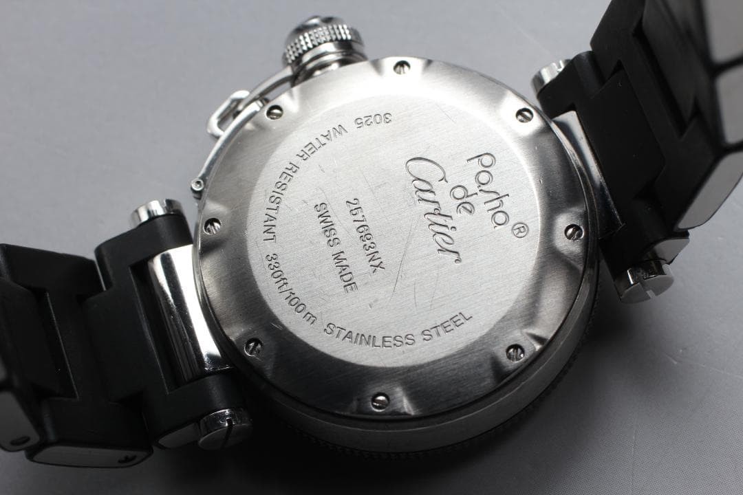 Cartier Pasha Seatimer Watch W3140003 Black Dial