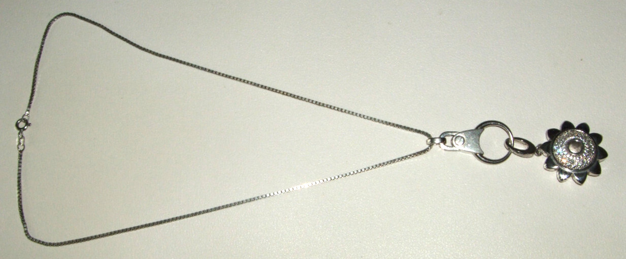 Designer Jewellery 925 Silver Jette Chain 44cm with Pendant 2.8 + Pouch Bag