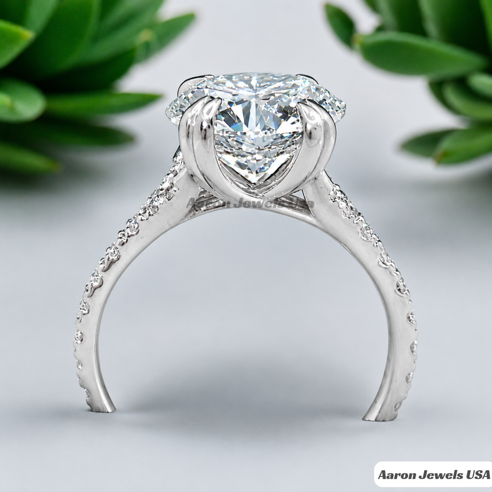 4.50Ct Round Lab Created Diamond Engagement Ring 14K White Gold IGI E VS1