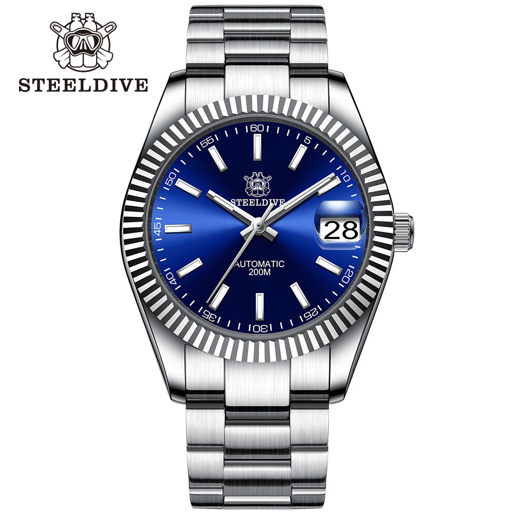 STEELDIVE SD1933 Mens 39mm 200M Automatic Dive Watch NH35 Steel