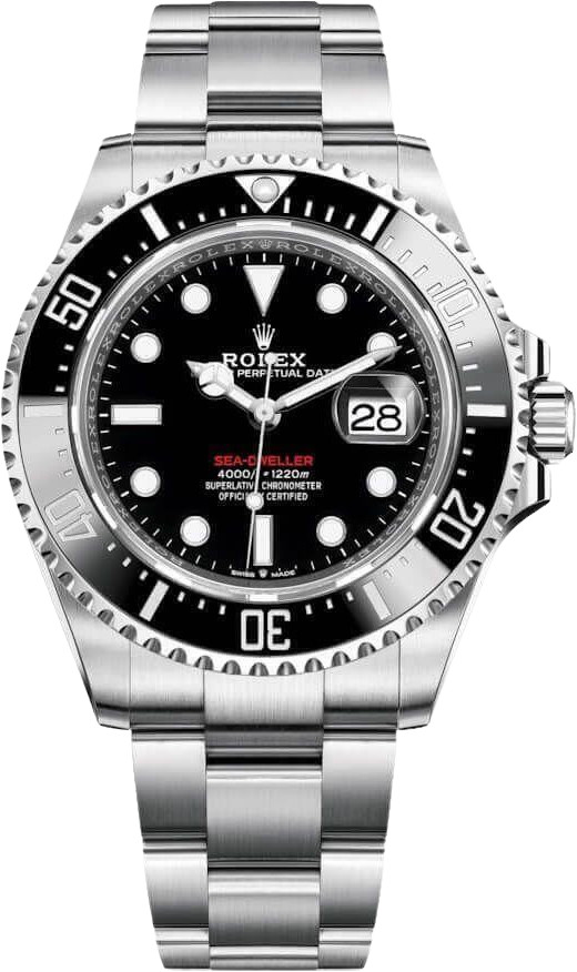 Rolex Sea-Dweller 126600 Silver Oyster Bracelet with Black Bezel