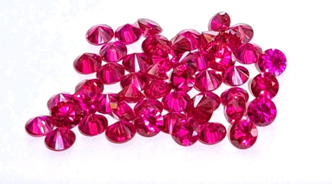 10 Pieces 6.5 mm Round Ruby Color Synthetic CZ Cubic Zirconia Loose Stones