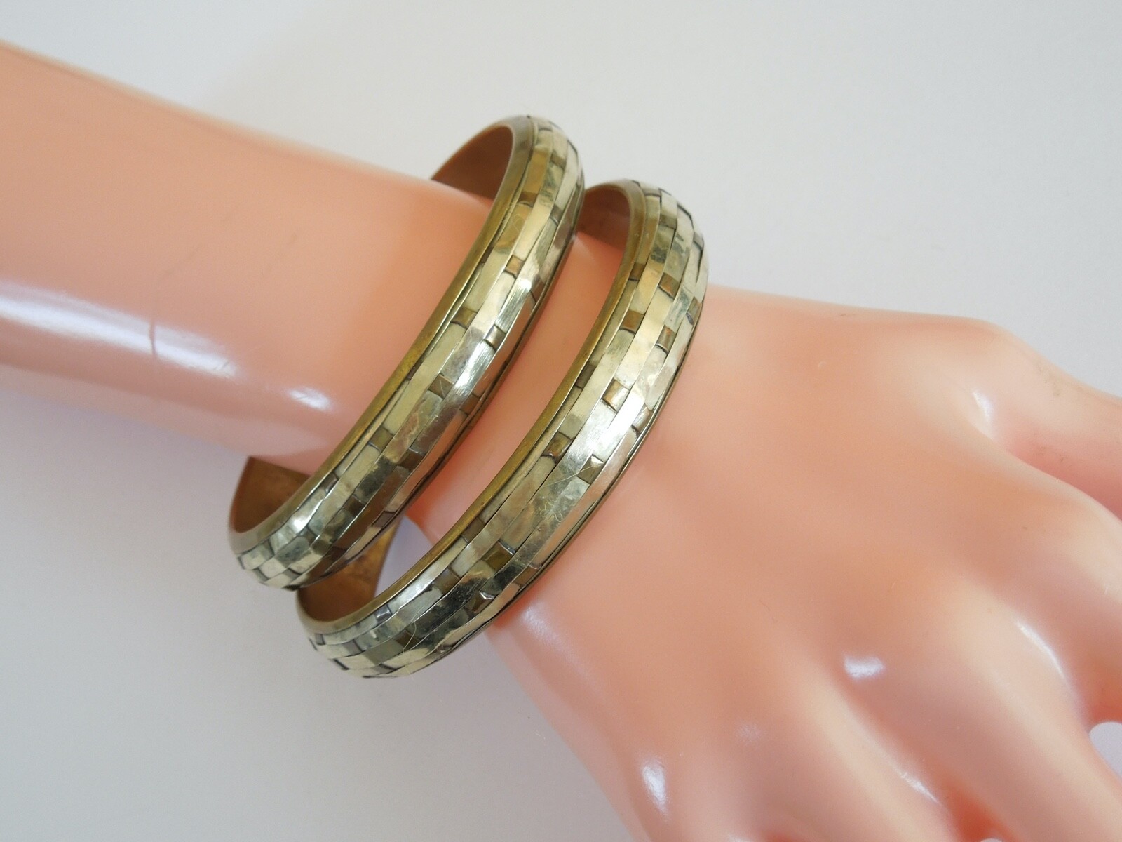 2 X Bicolor Vintage Bracelet Ø 6.6 Cm / Width: 1.1 Cm