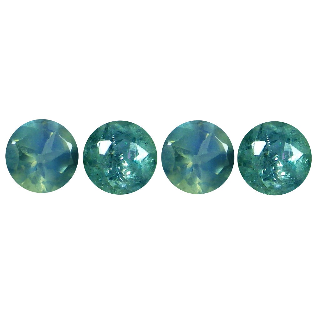 0.36 ct (4 pcs) CALIBRATED (2.64 x 2.64mm) Green Natural Round Alexandrite