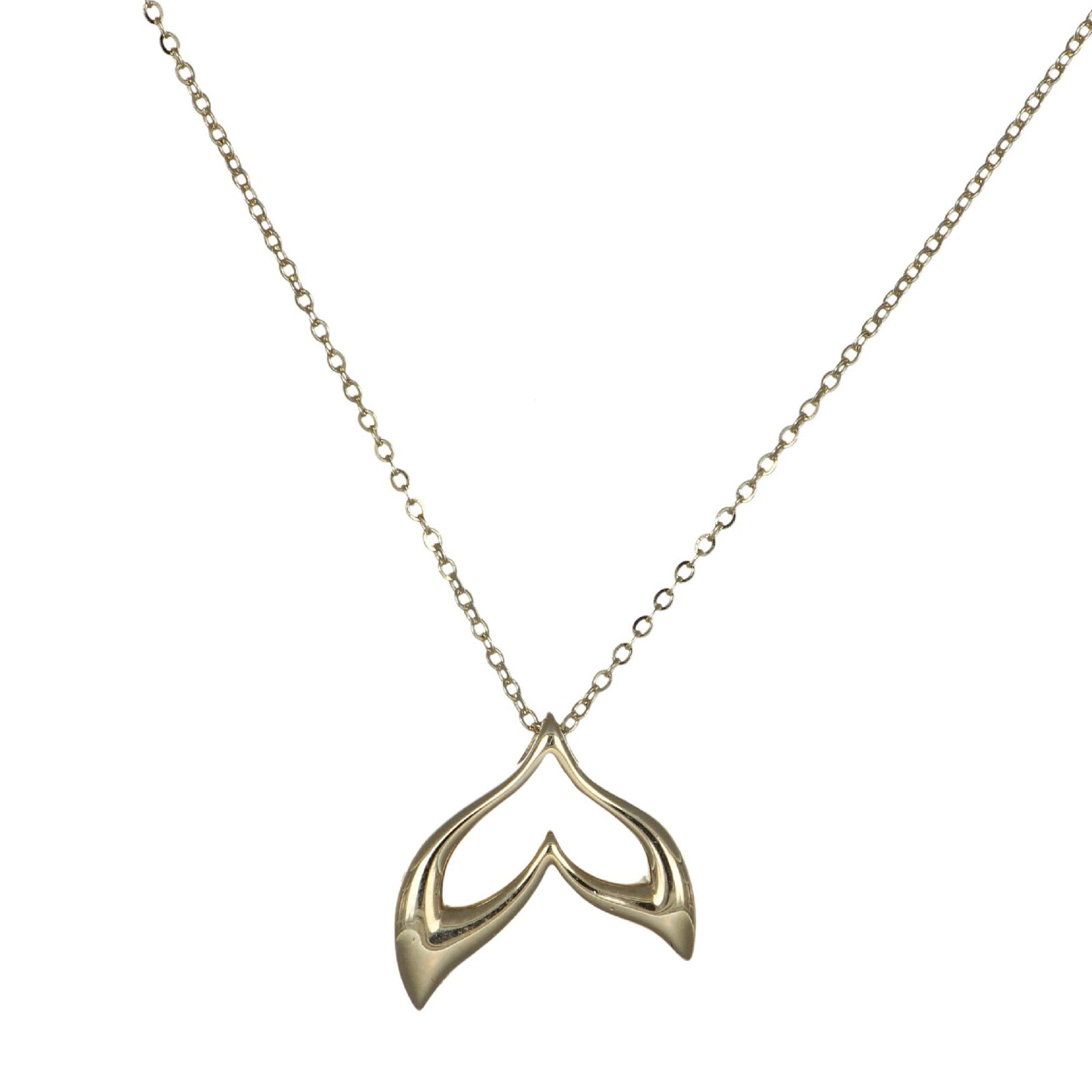925 Sterling Silver Gold Coat Fishtail Necklace Chain Link Jewelry