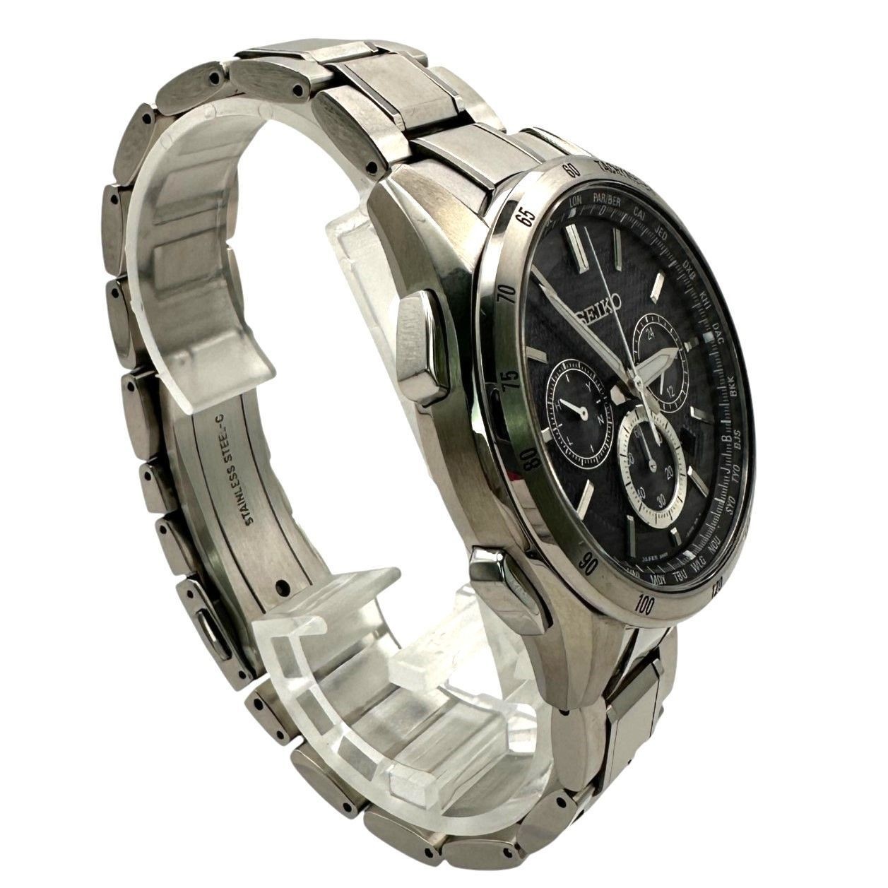 [Full Set] Seiko Brightz SAGA193 8B92-0AB0 Solar Radio Flight Expert Black Dial
