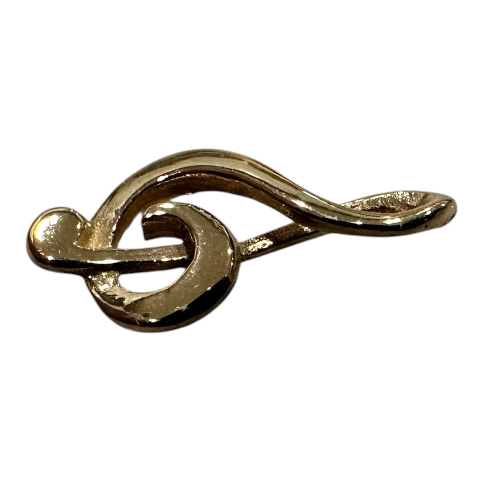 Retired James Avery 14k Gold Floating Treble Clef Music Note Pendant 0.5g RARE