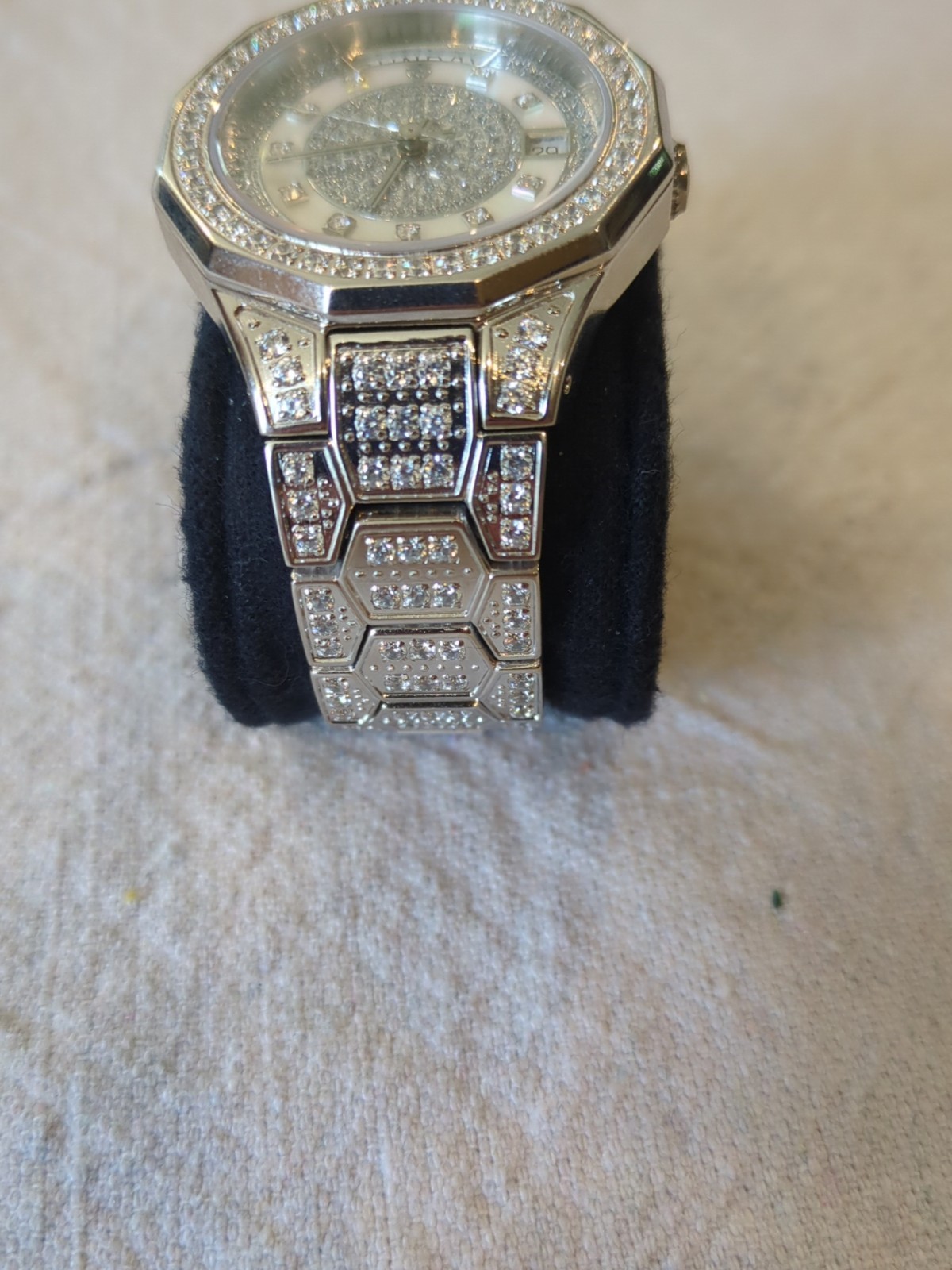Silver Croton Vintage Rhinestone Stainless Steel Automatic Watch. Brand New!!
