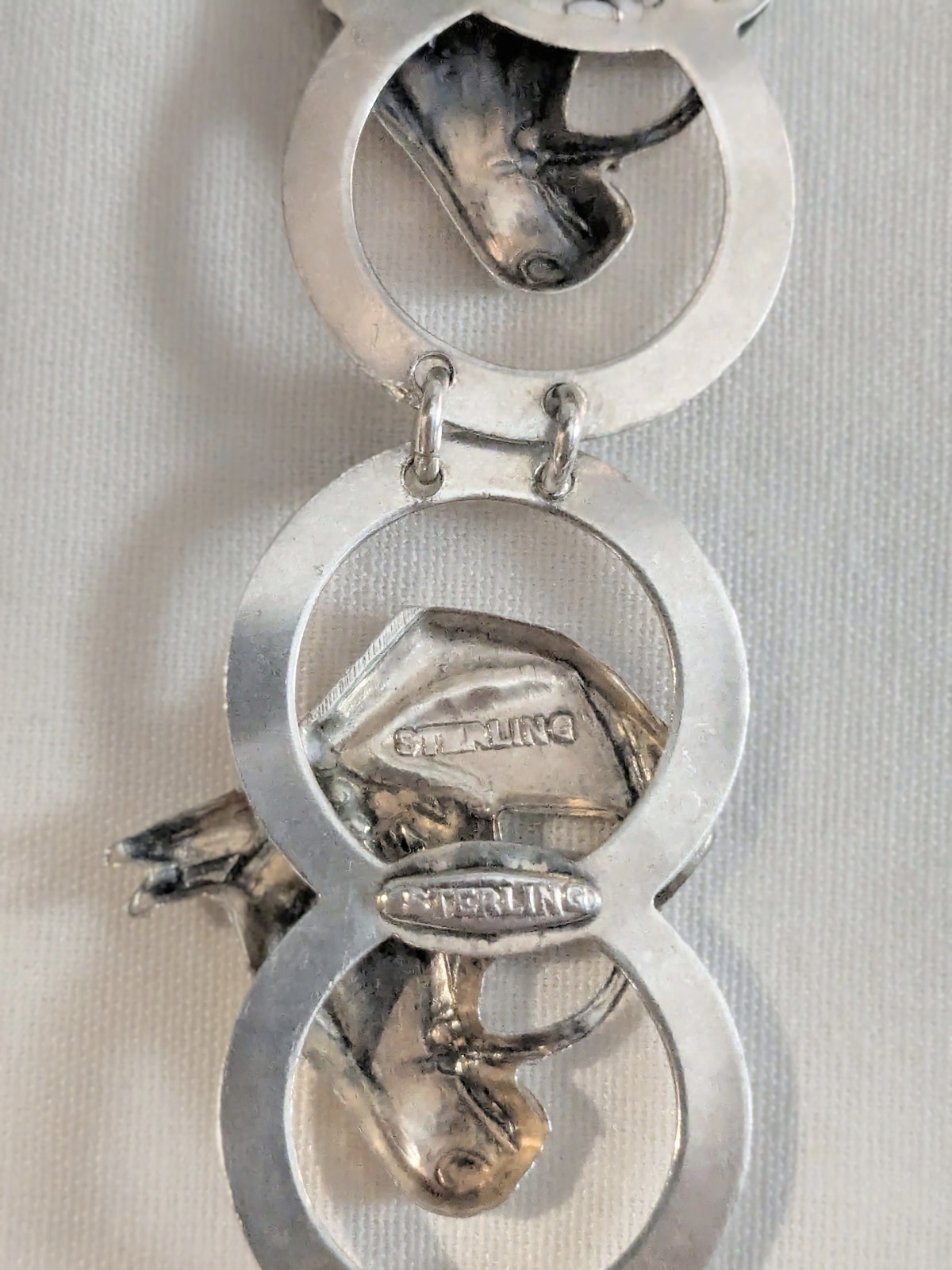 Vintage Sterling Silver Horse Head Links Bracelet 15.5gm 7.5 inches Long