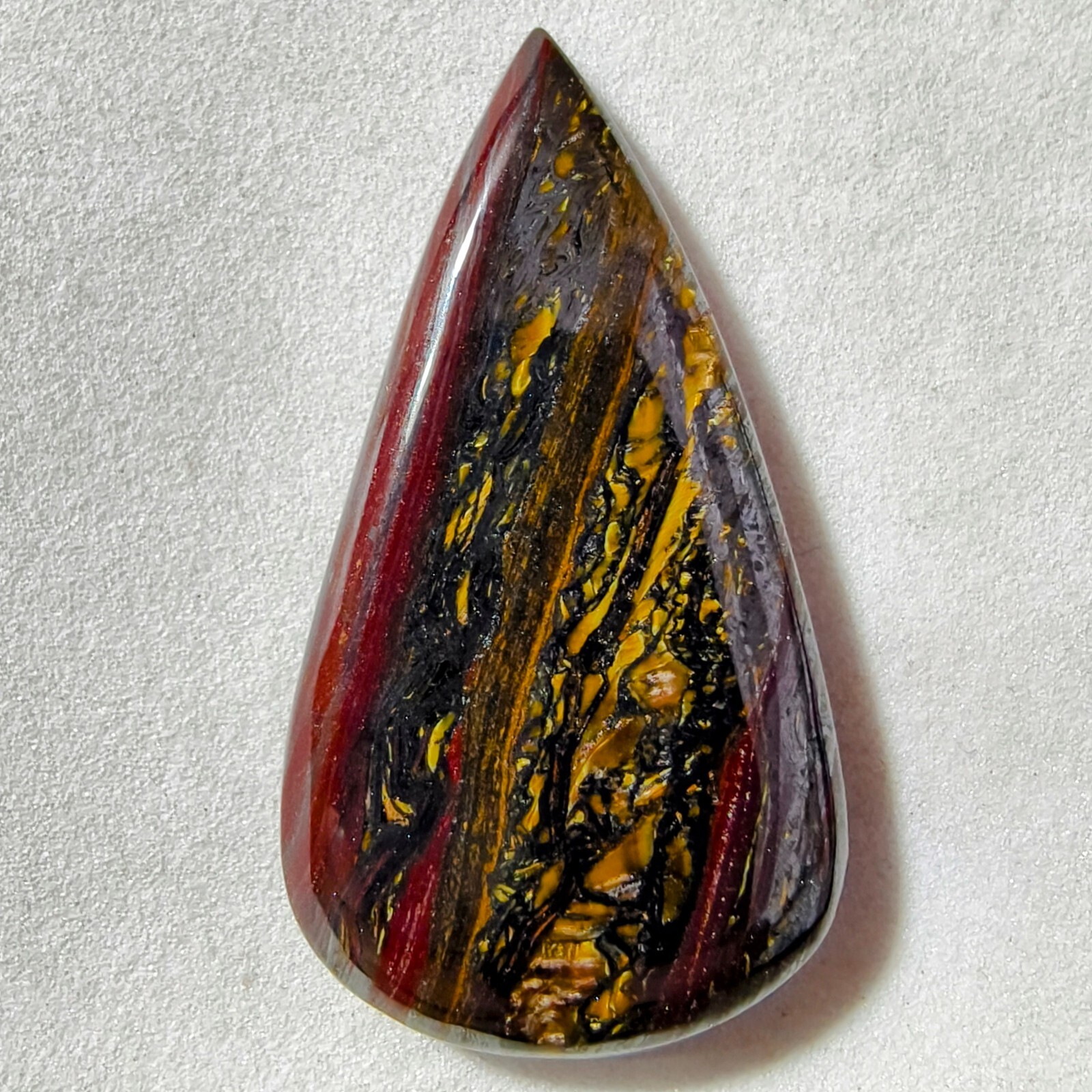 56 Cts Natural Iron Tiger Eye Cabochon Gemstone For Jewelry 42.9×23.3×5.7 MM