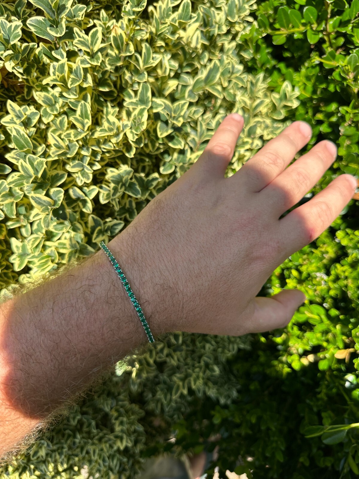 3mm Green CZ Tennis Bracelet Real Iced 925 Sterling Silver Mens Ladies 6-8.5″