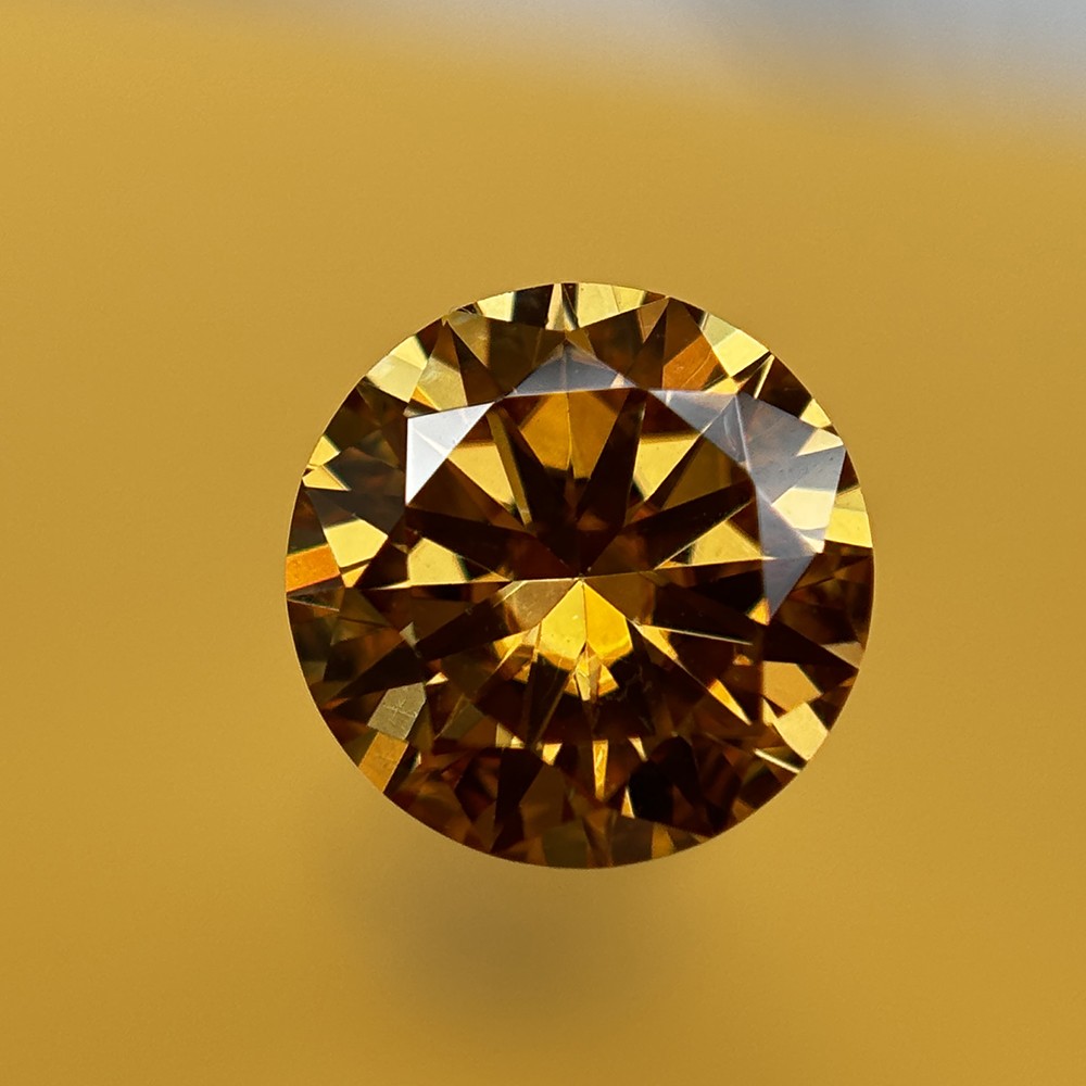 1PCS Round Champagne 3.0mm 0.1ct-15mm 12ct Loose Moissanite for Jewelry Making