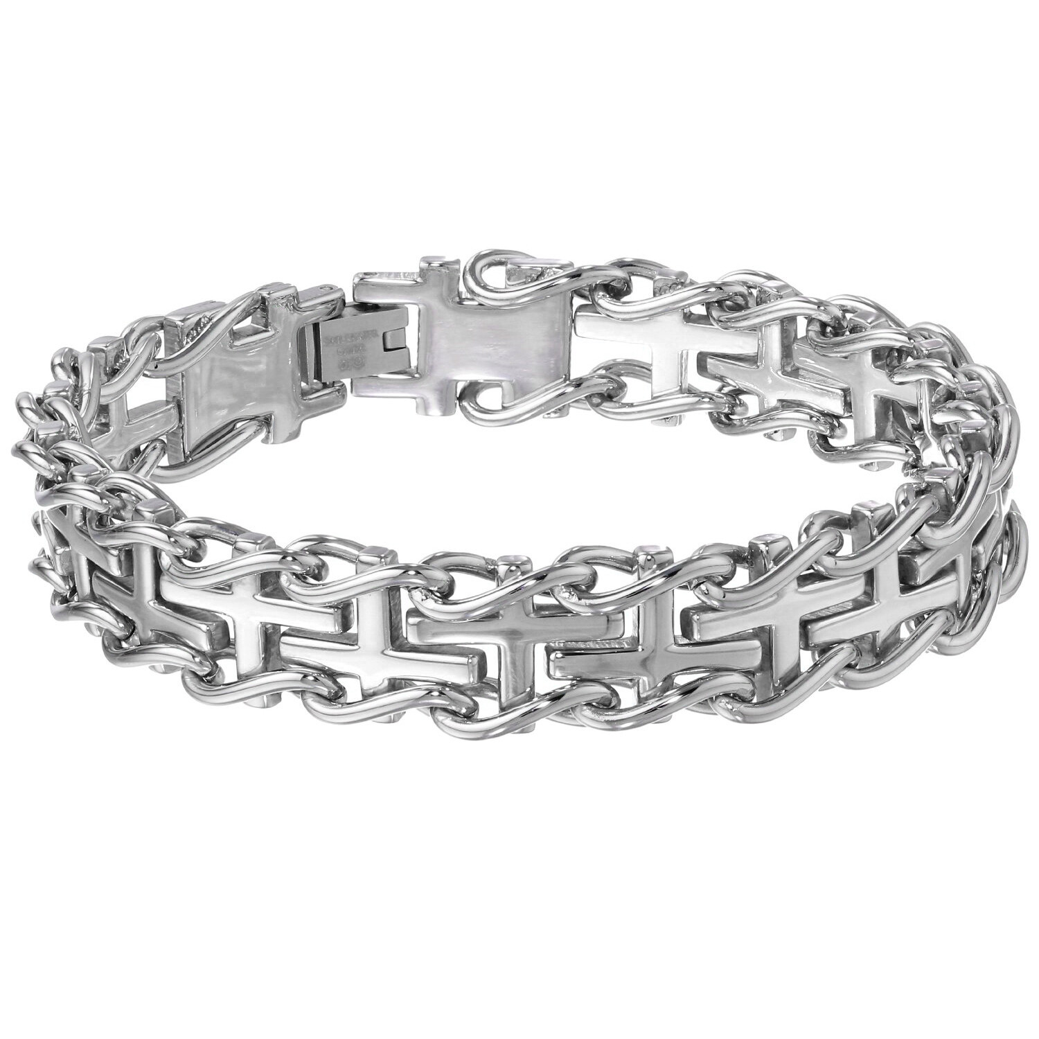 Stainless Steel Railroad Bracelet