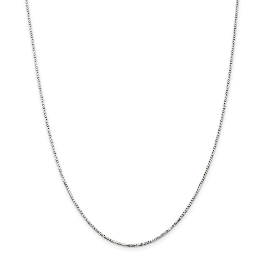 Sterling Silver Rhodiumed 1.25mm Plain Box Chain w/ Lobster Clasp 16″ – 30″