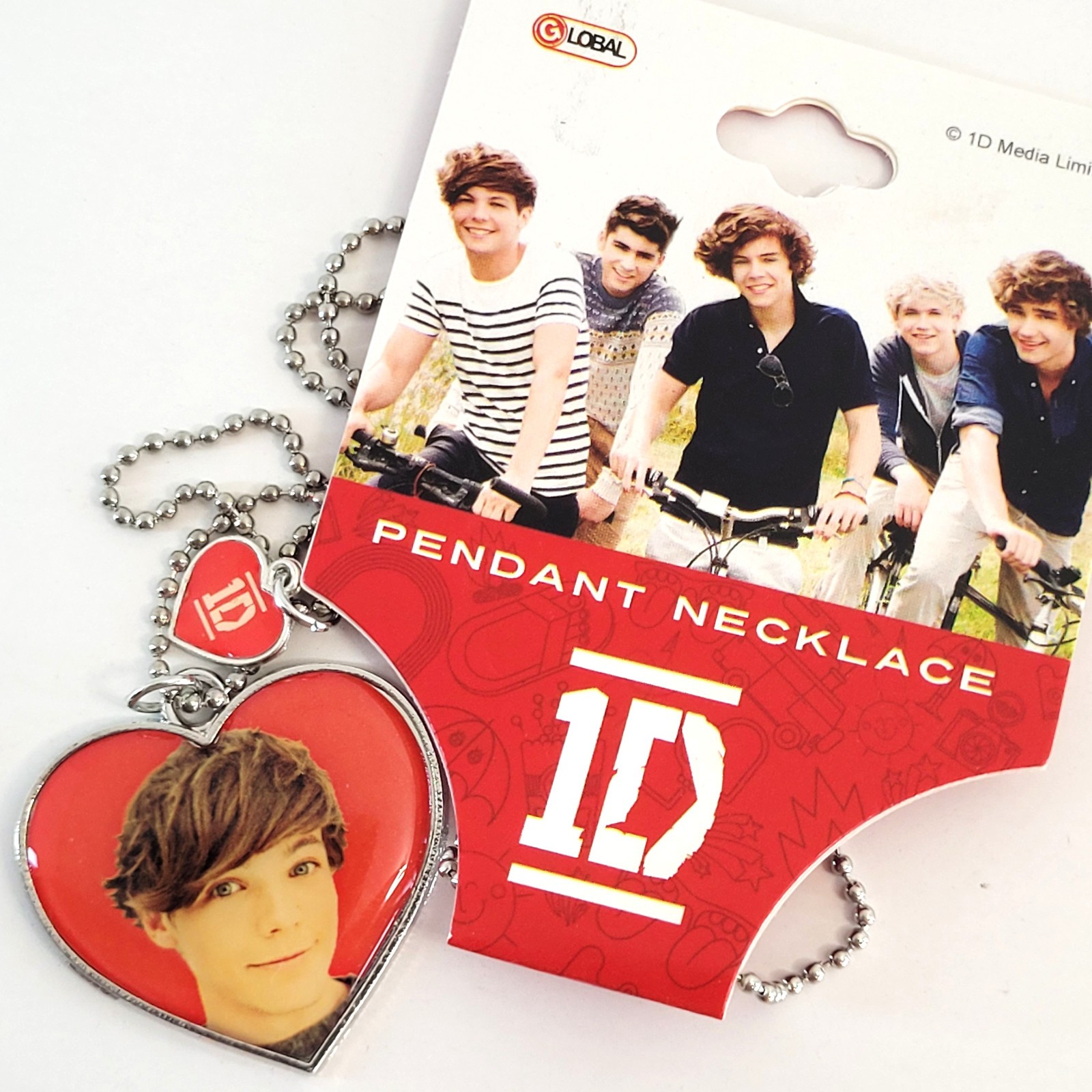 One Direction 1D LOUIS Pendant Necklace Heart Charm – NEW