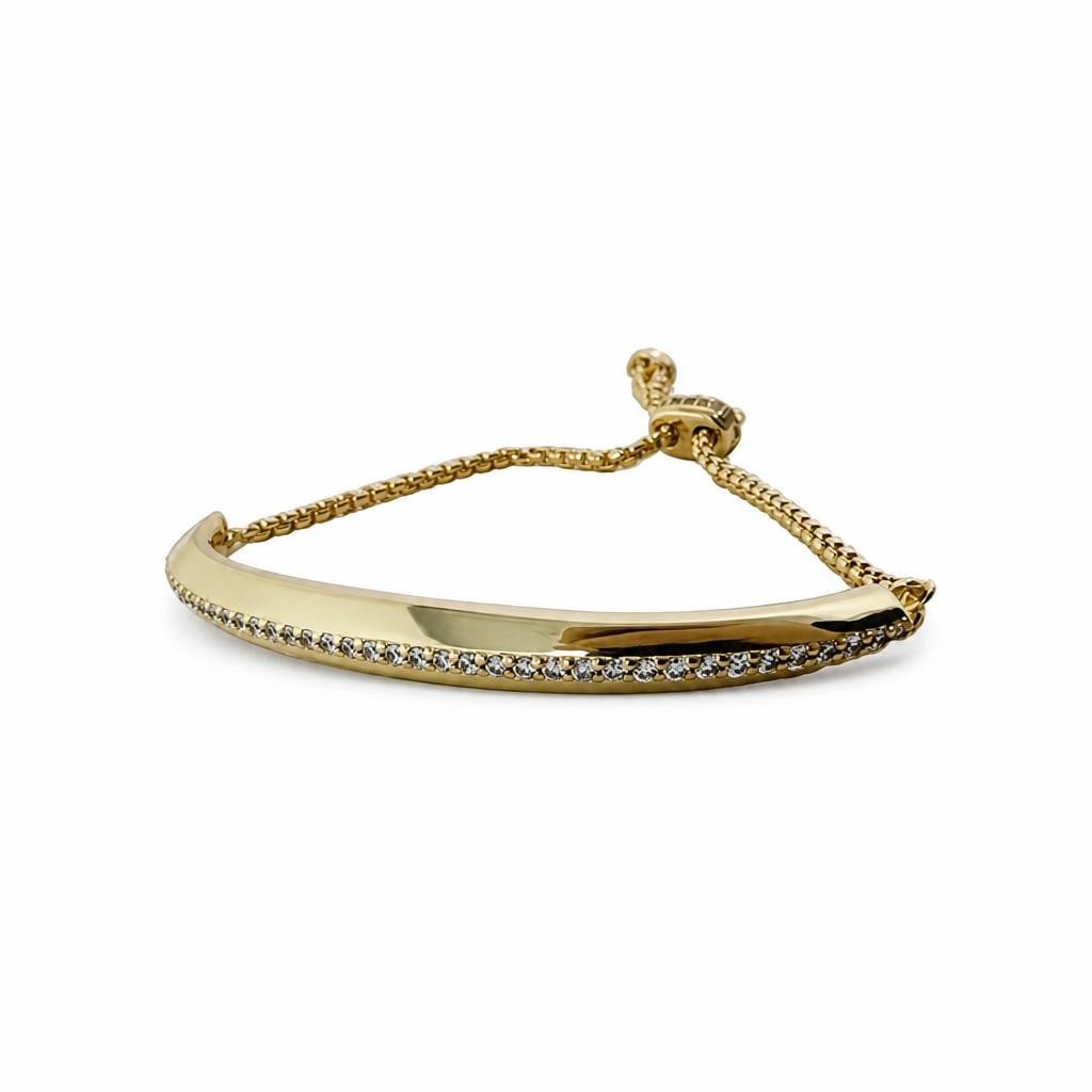 Kendra Scott CZ Slide Bracelet OTT Lux Gold Metal – New