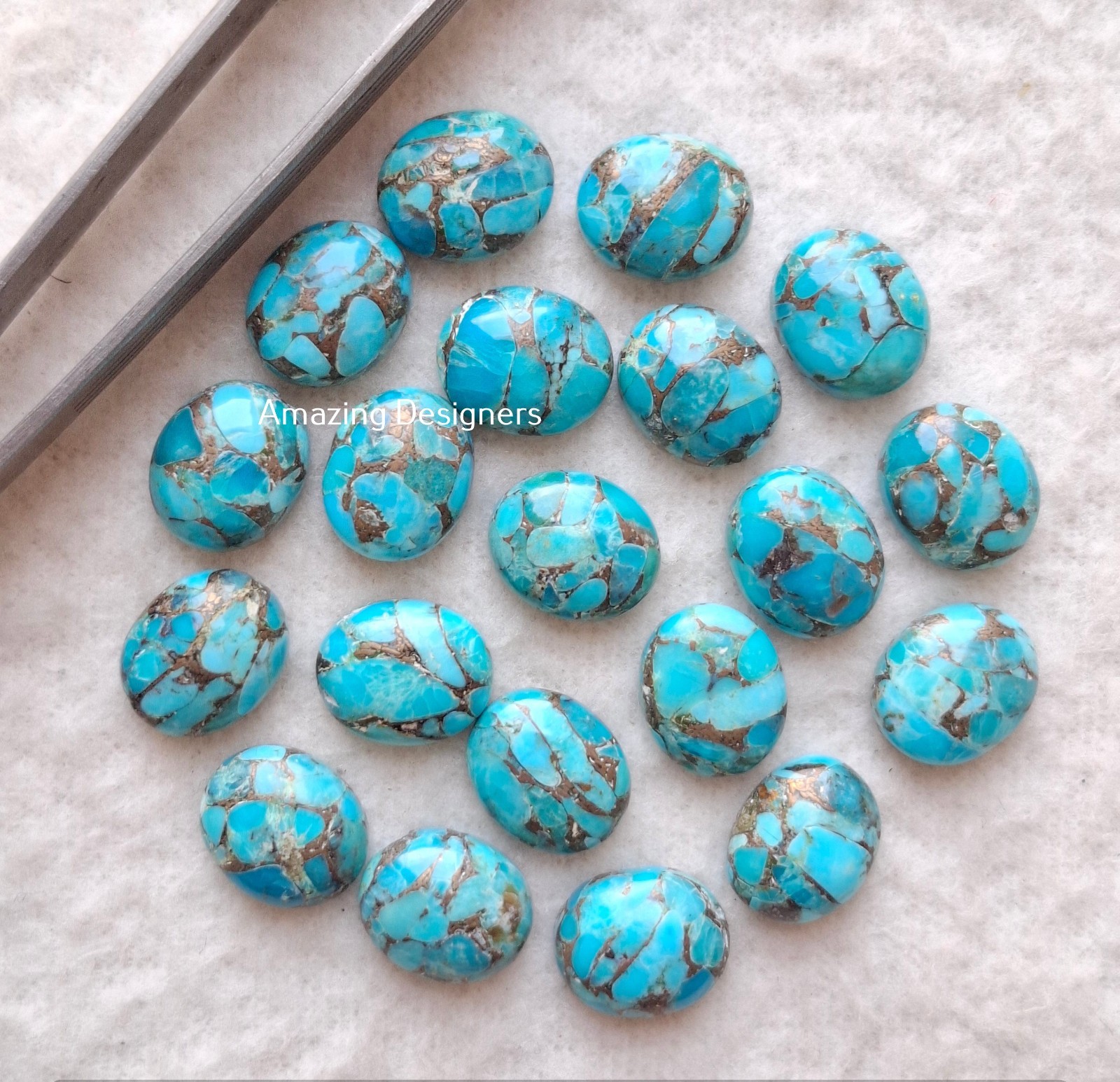 Natural Blue Copper Turquoise Oval Cabochon 5x7mm to 20x25mm Loose Gemstone