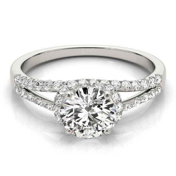 1.35 Ct Round Simulated Diamond Engagement Ring 14K Solid White Gold Size 8.5