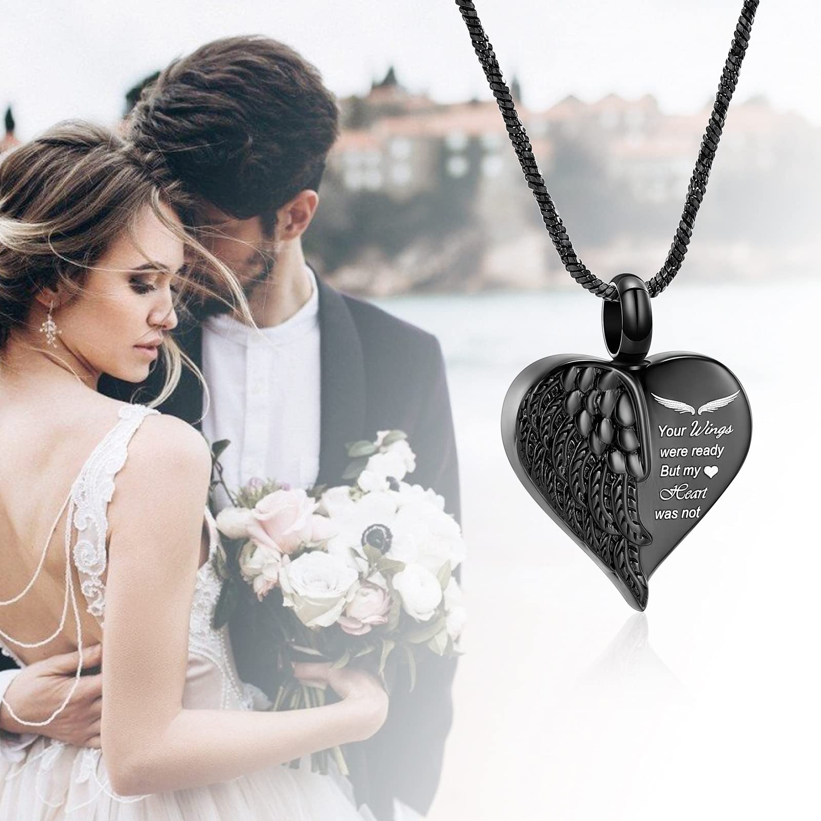 Love Heart Urn Necklace for Ashes Keepsake Memorial Cremation Jewelry Stainle…