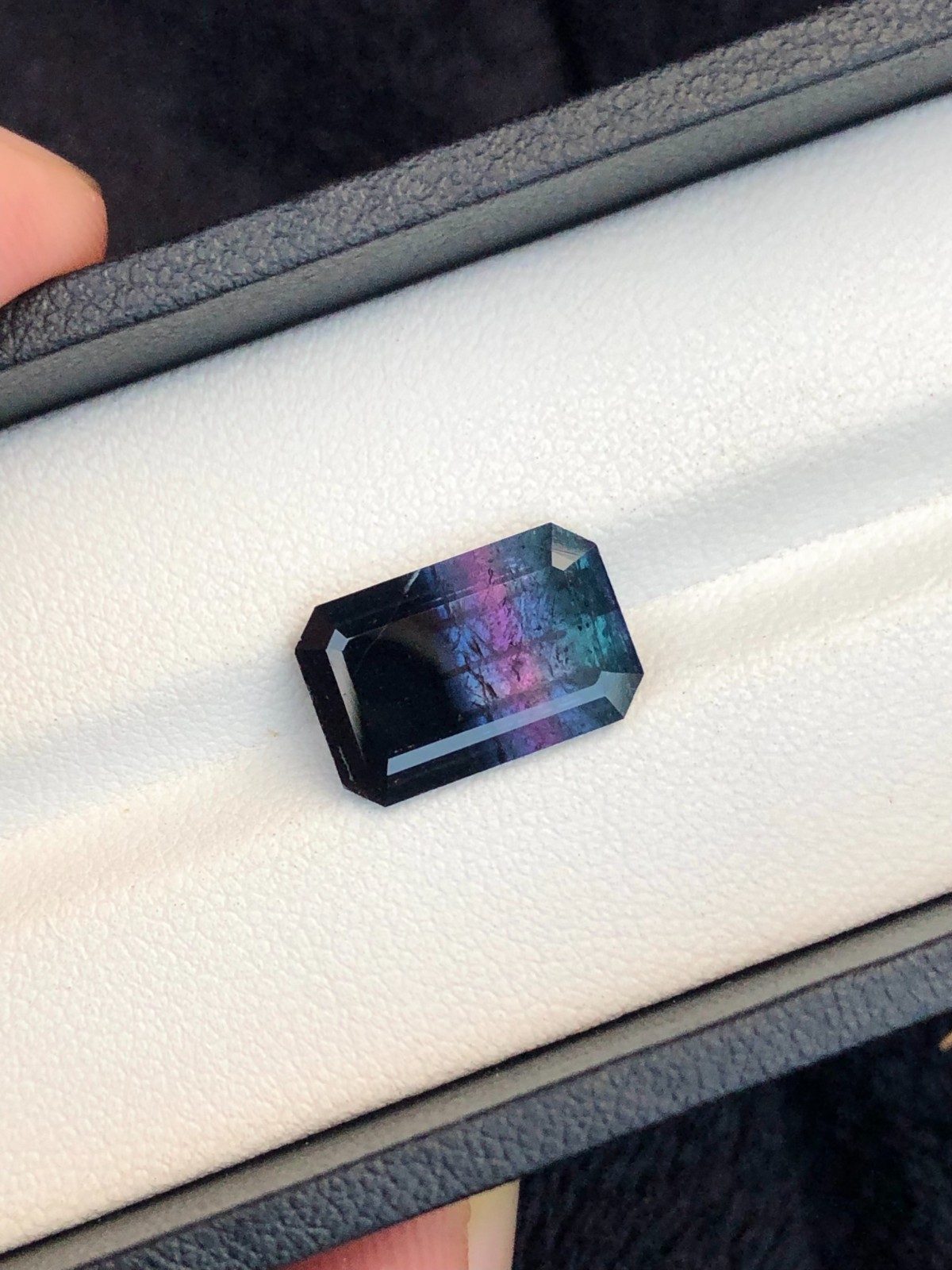 Natural Multi-Color Tourmaline Gemstone: Emerald Cut, Afghanistan , 6.4 Carats