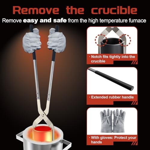 6kg Crucible Kit with Tongs Graphite Ingot Mold Gloves
