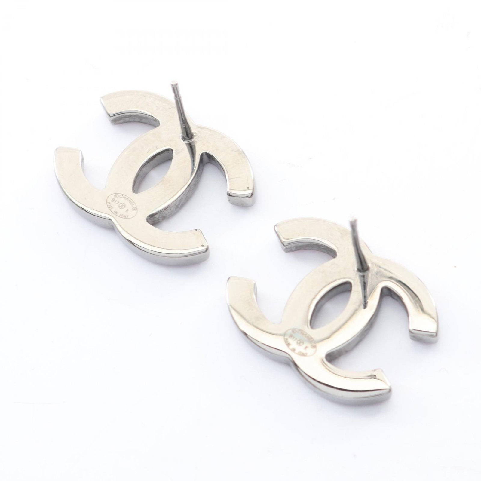 CHANEL COCO Mark B17K Pierced earrings SS Rhinestone Pink Used Women CC