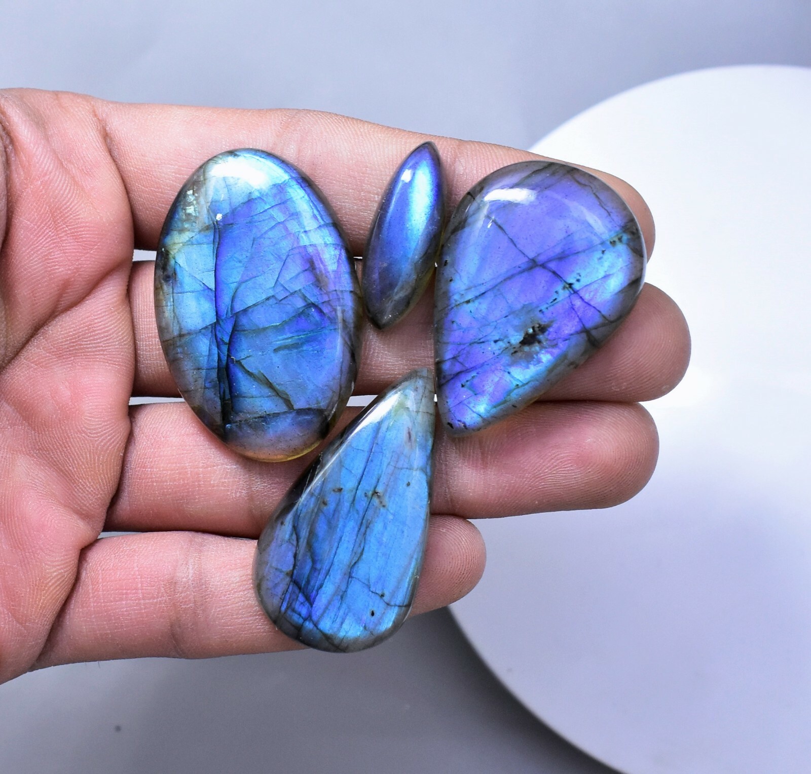 50ct 1-2 Pieces Wholesale Blue Labradorite Cabochon Loose Labradorite Gems V61-1