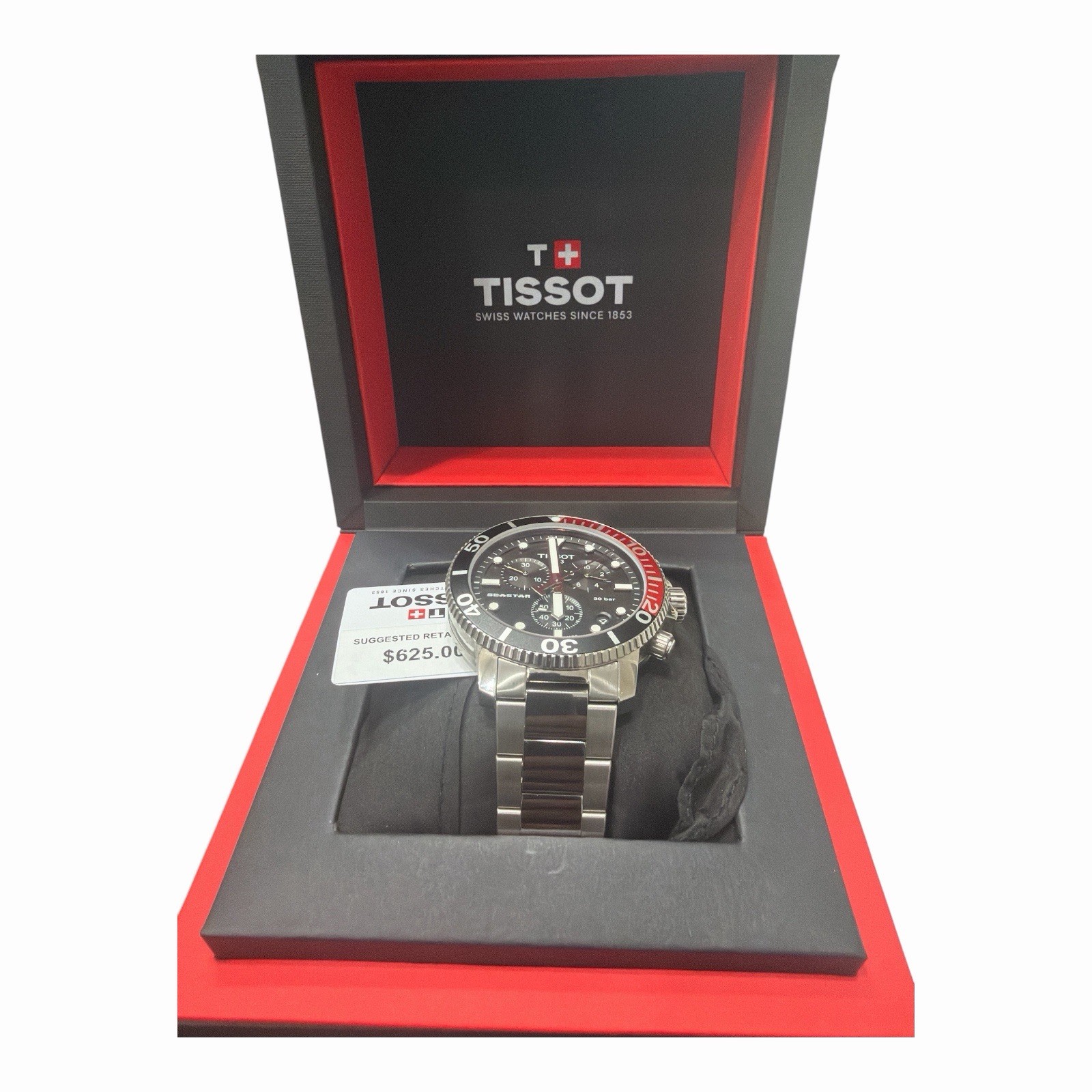 Tissot Seastar 1000 45.5mm Quartz Chronograph 300m Diver Watch Black