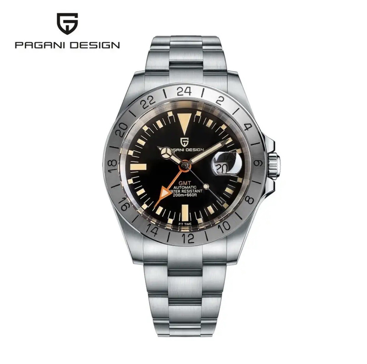PAGANI DESIGN GMT Men Automatic Mechanical Watch 2024 New Stainless Steel Luxury