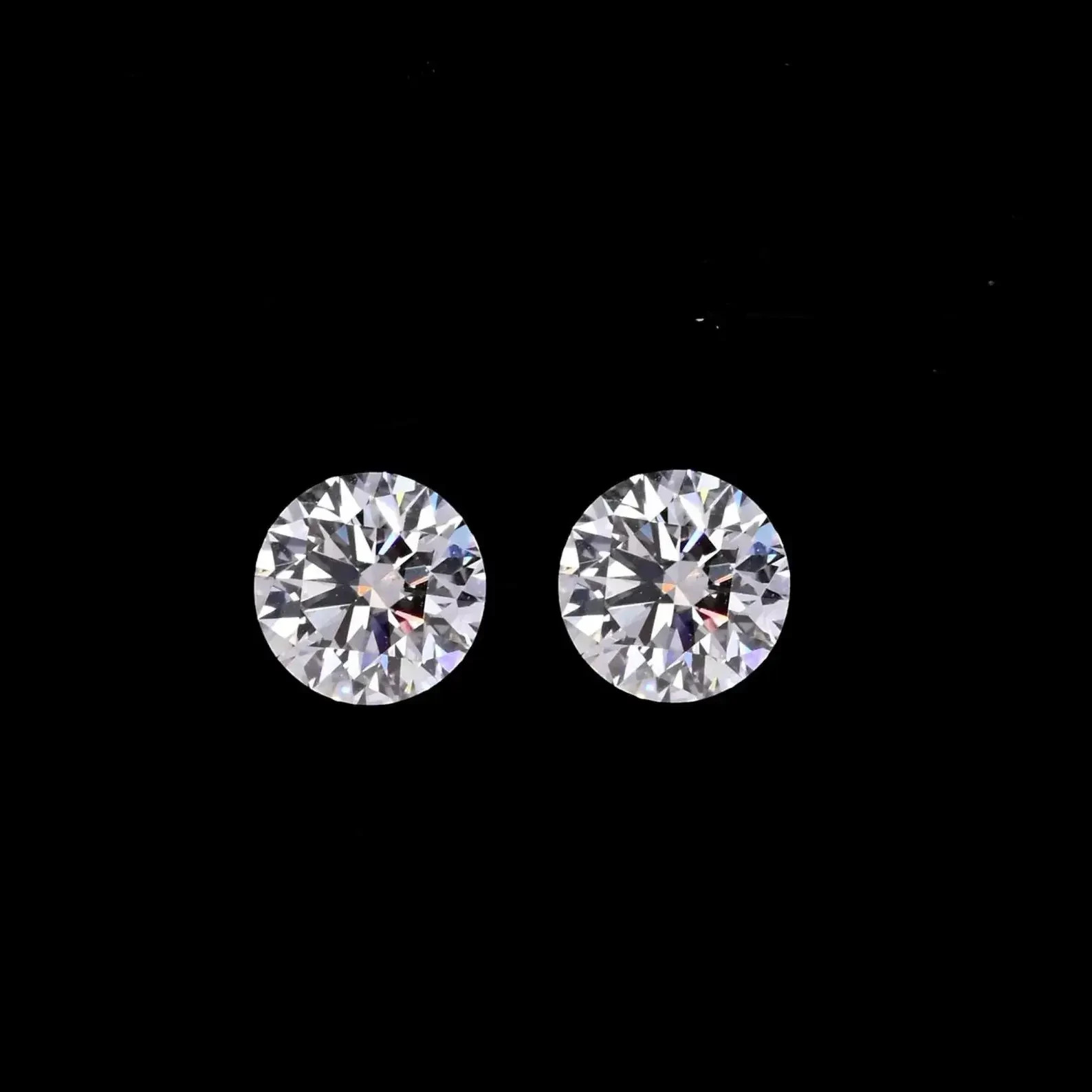 1.00 Ct Round Moissanite 6.50 mm Pair D Color IF Certified Loose Stone