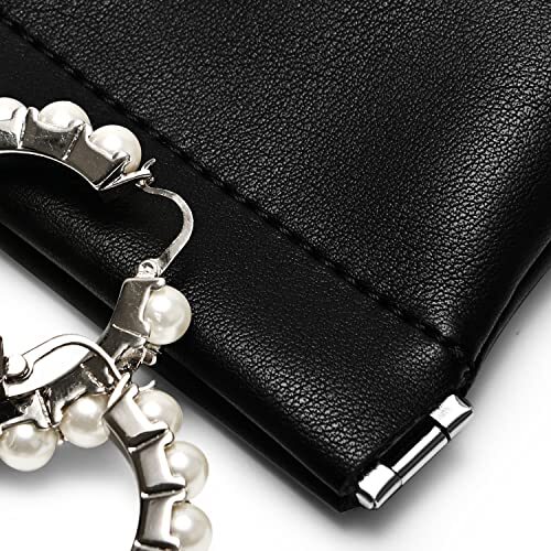 PU Leather Jewelry Travel Bag Leather Jewelry Pouch Christmas,Wedding S Black