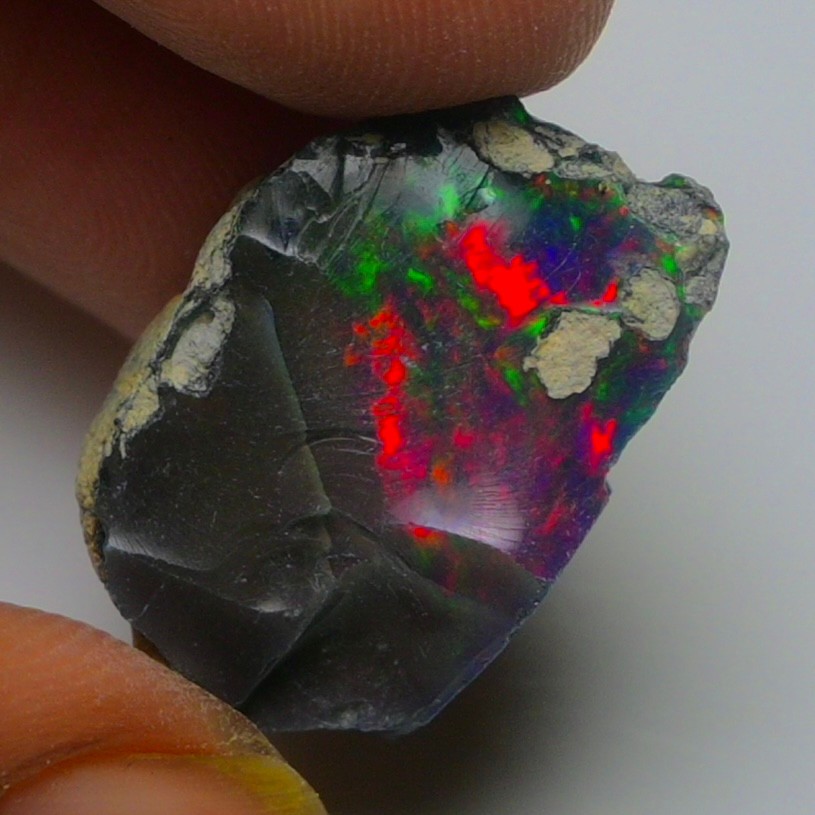 Black Opal Rough 12.45 Carats, Smoked Ethiopian Welo Opal Rough, Fire Opal Raw