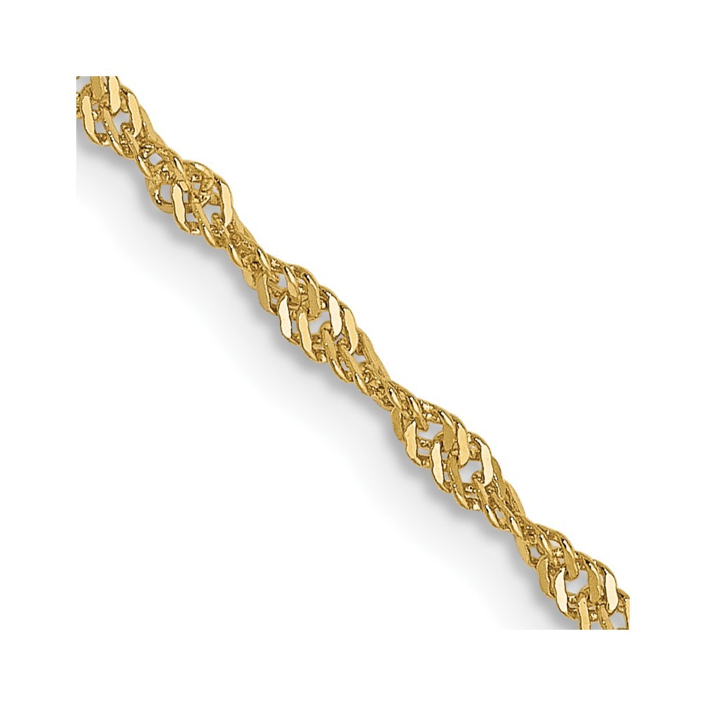 10K Yellow Gold 1-2mm Singapore Chain Necklace 7-30 Inch Mens Womens