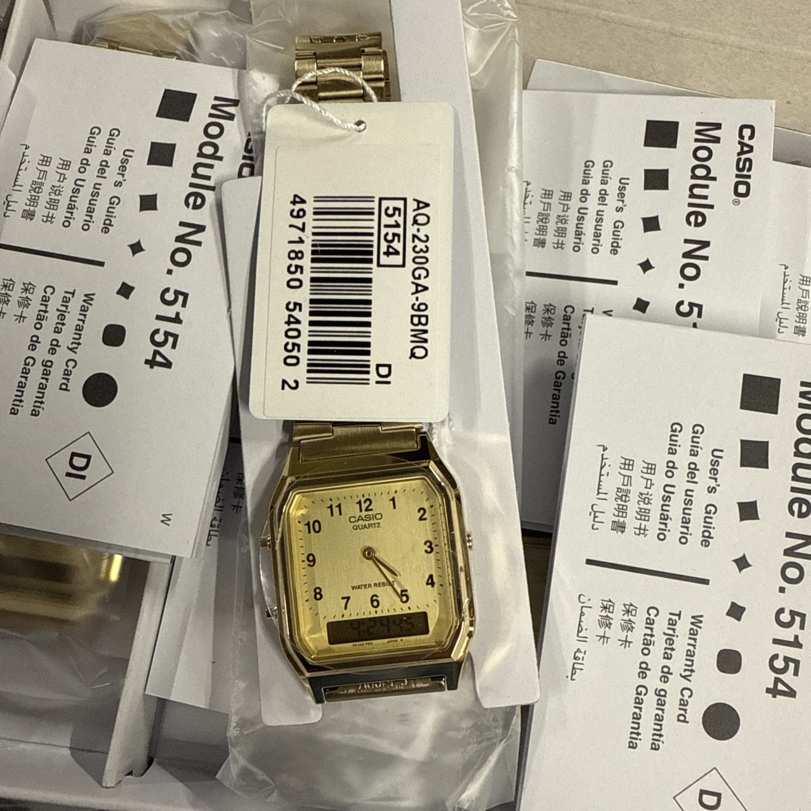 Casio AQ230GA-9B Men’s Casual Classic Analog Digital Gold Watch Alarm Stopwatch