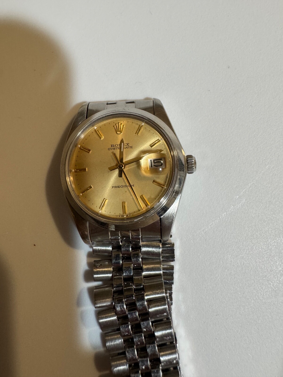 Rolex Oysterdate Precision Gold color Dial, Case STAINLESS . RUNS