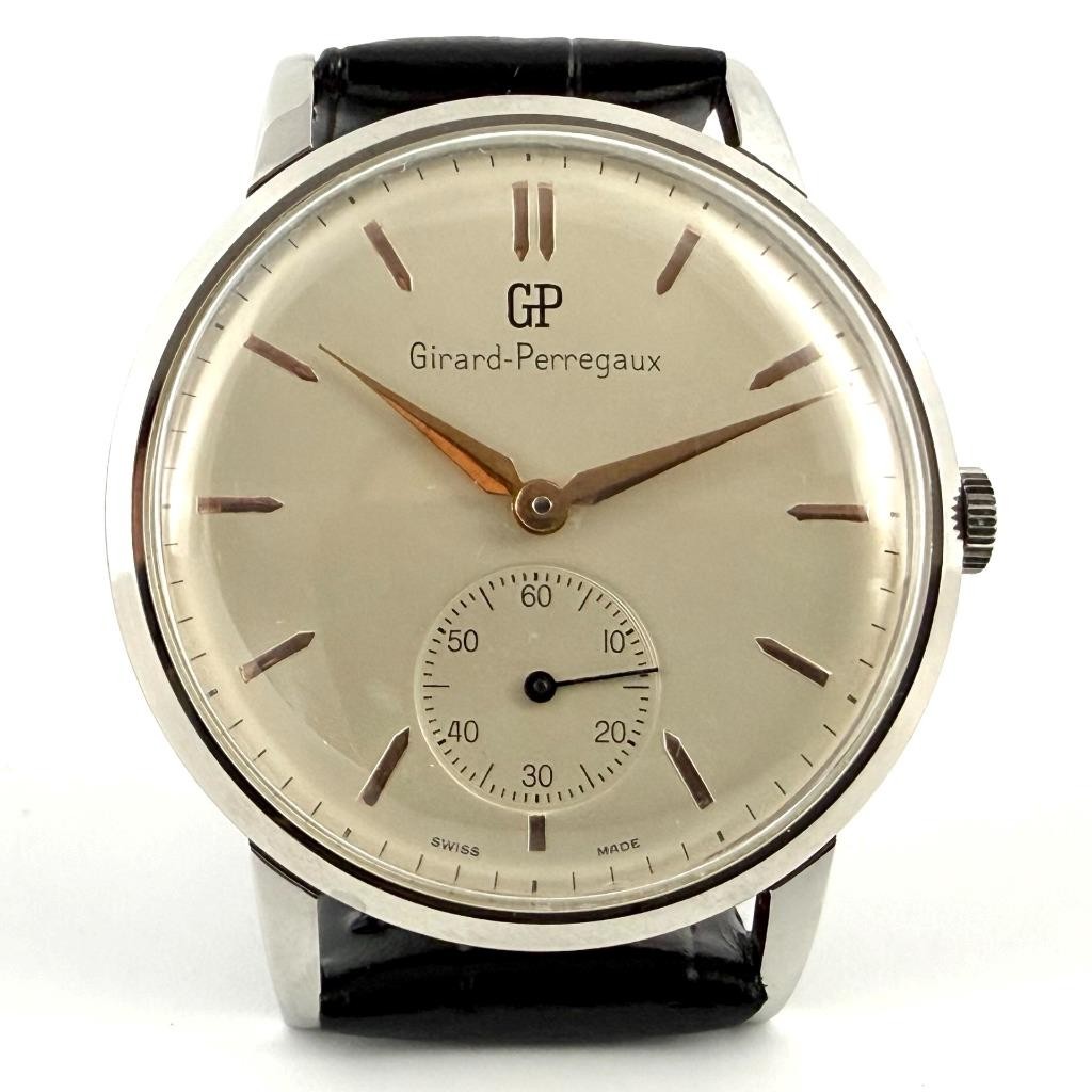 OVERSIZED GIRARD PERREGAUX MANUAL WIND DRESS VINTAGE GENTS WATCH STAINLESS STEEL