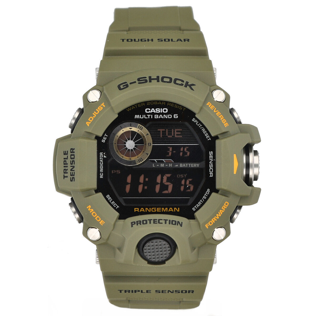 Casio Rangeman GW9400-3 Twin Sensor Black Dial G-Shock Men’s Green Wrist Watch