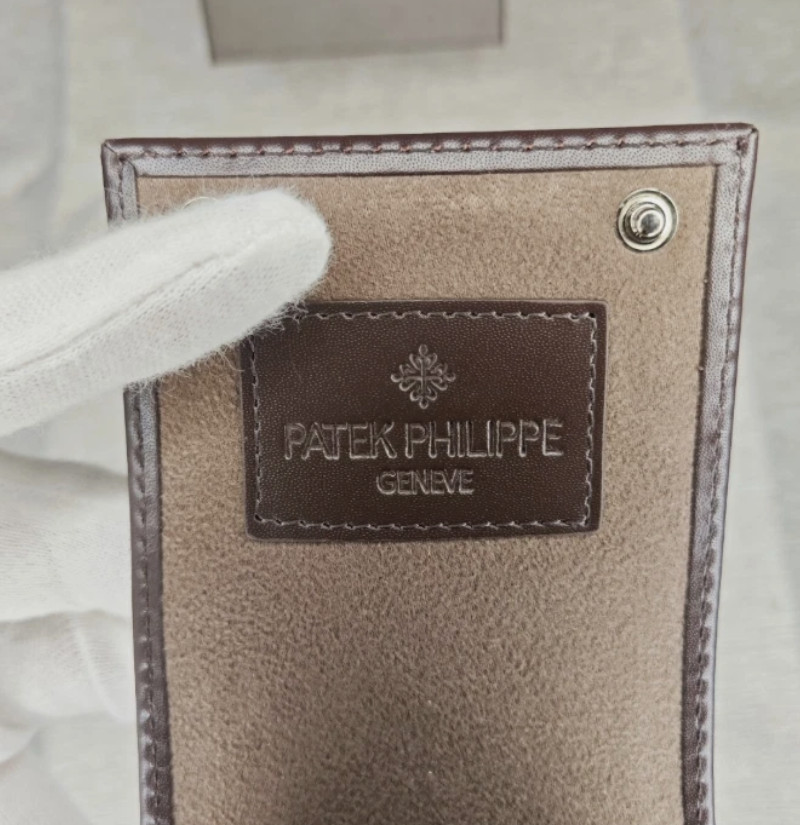 Patek Philippe Dark Brown Leather Watch Travel Case Luxury Storage Carry Box New