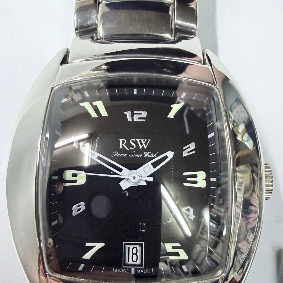 RSW Rama Sumo Automatic Watch Black Silver Steel From Japan